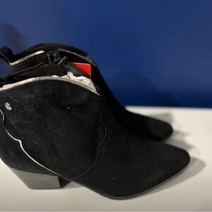 S Oliver Black Suede Ankle Boots